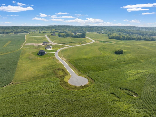 aerial view with a rural view