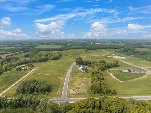 aerial view with a rural view