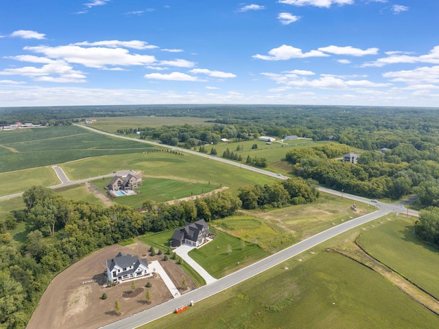 drone / aerial view featuring a rural view