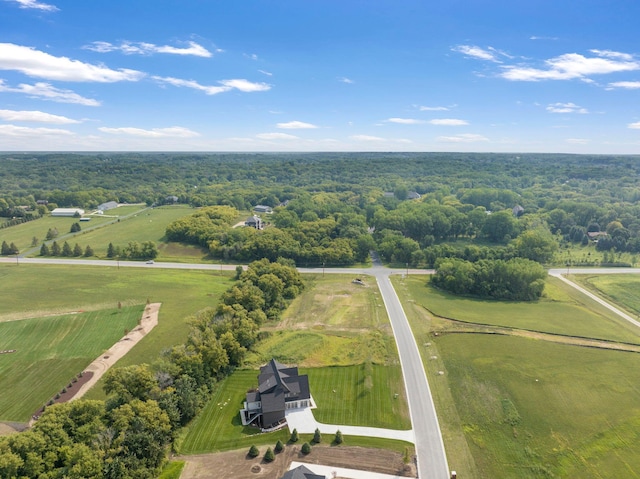 bird's eye view with a rural view