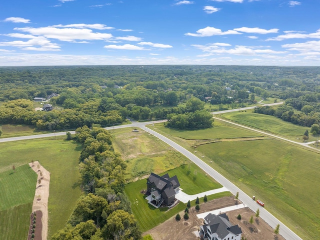 bird's eye view featuring a rural view