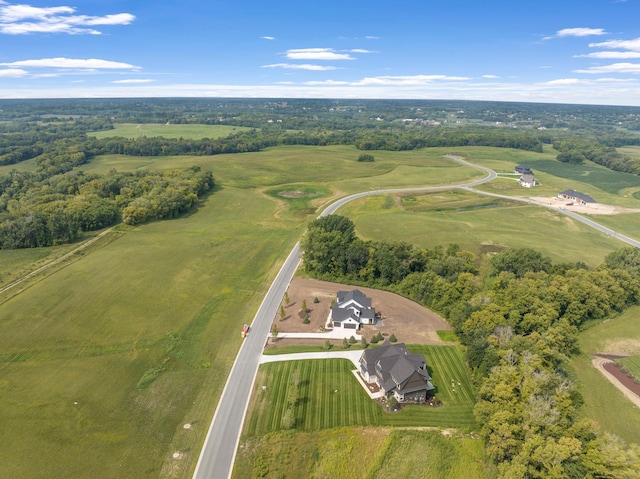 drone / aerial view with a rural view