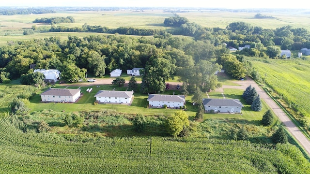 birds eye view of property featuring a rural view