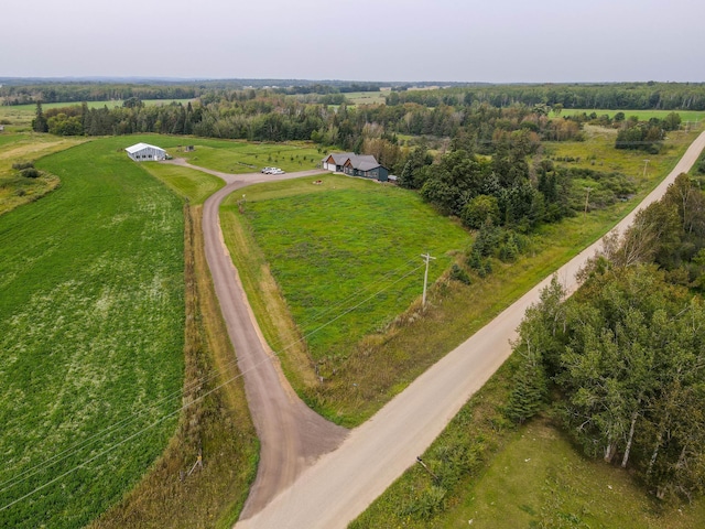 bird's eye view featuring a rural view