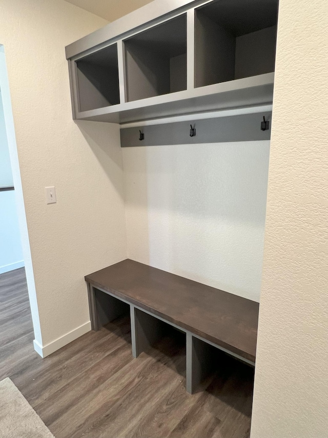 mudroom with hardwood / wood-style floors