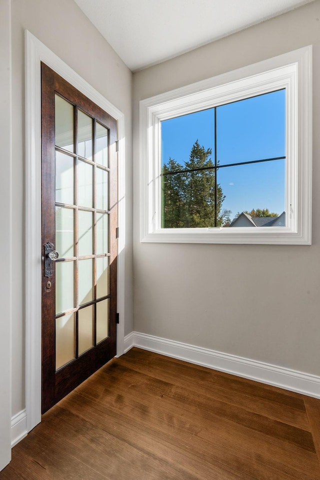 doorway featuring hardwood / wood-style flooring