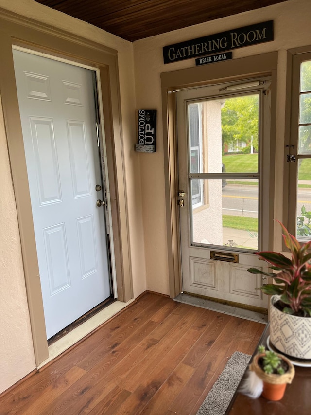 doorway featuring hardwood / wood-style flooring and plenty of natural light