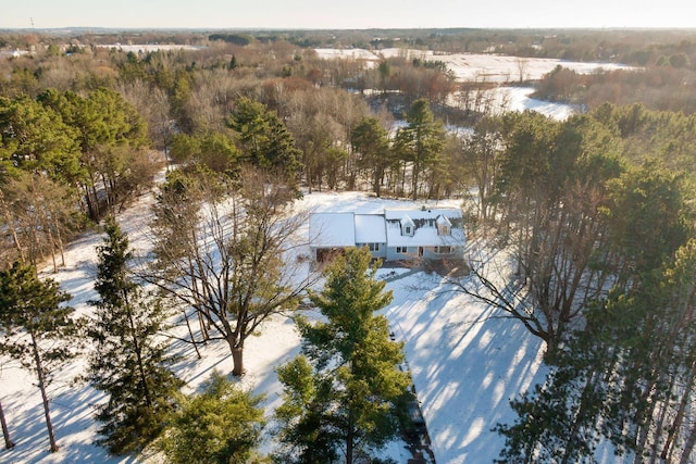 aerial view with a forest view