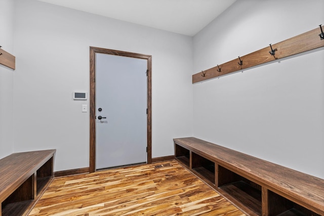 mudroom featuring light hardwood / wood-style flooring