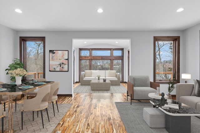 5534 Conifer Trl, Minnetonka, MN 55345 - living area featuring recessed lighting, light wood-type flooring, and baseboards