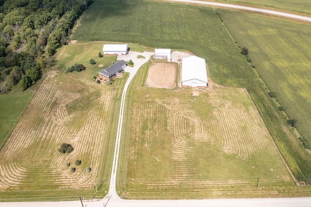 aerial view with a rural view