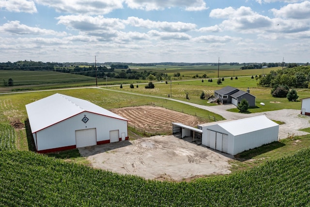 bird's eye view with a rural view