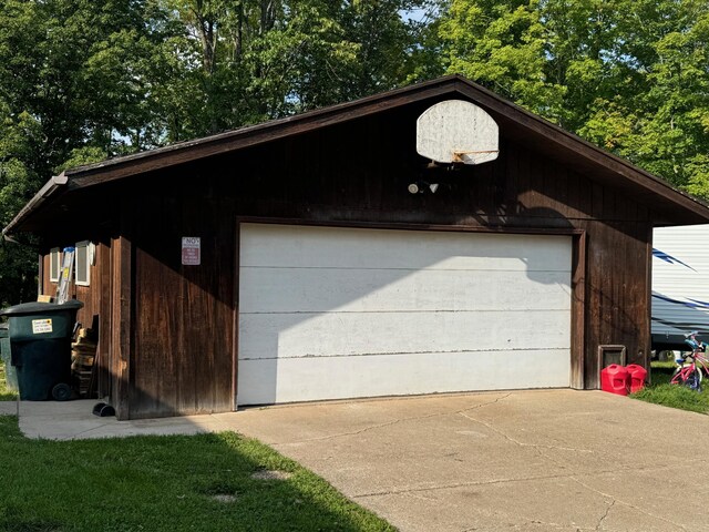 view of garage