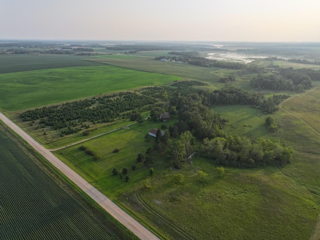 aerial view with a rural view