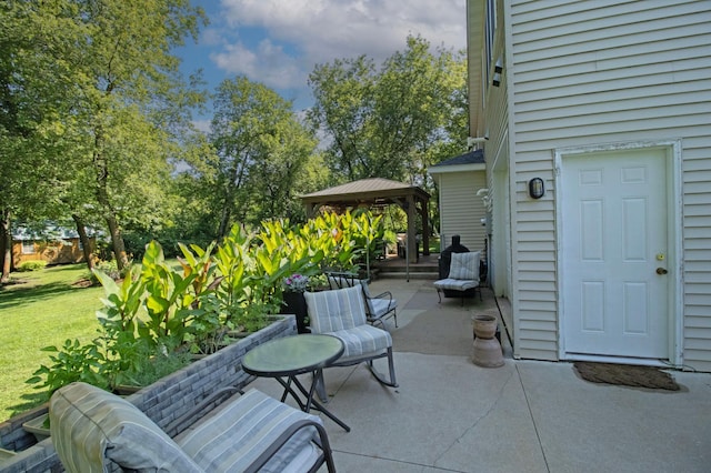 view of patio / terrace with a gazebo