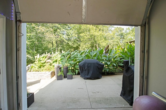 view of patio featuring grilling area
