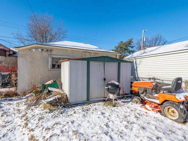 view of snow covered structure