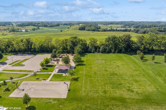 aerial view featuring a rural view