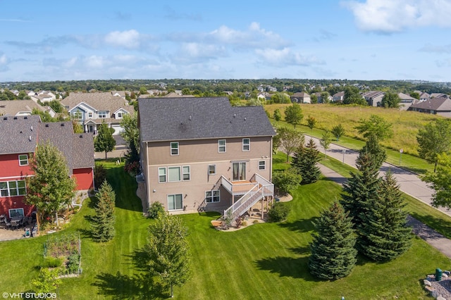 bird's eye view with a residential view