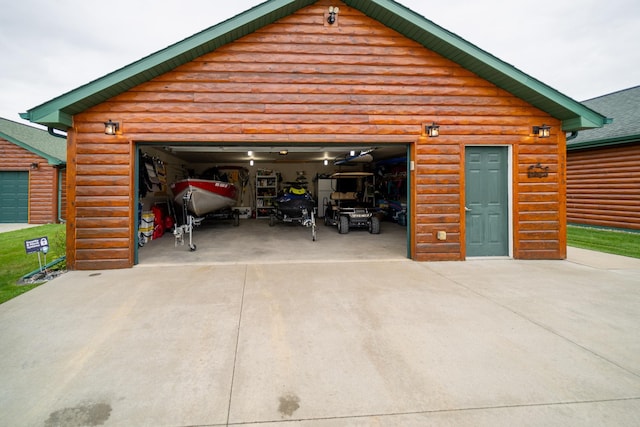 view of garage