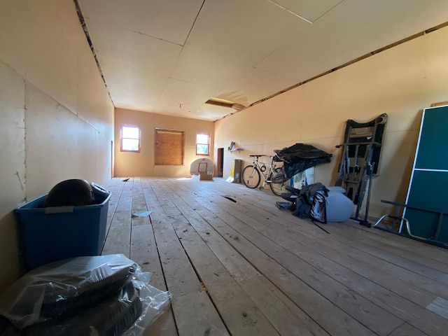 bonus room with wood-type flooring