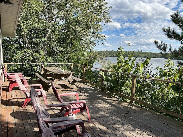 7155 Oak Narrows Rd, Greenwood Twp, MN 55723 - deck with a water view