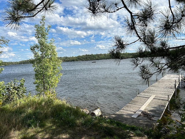 7155 Oak Narrows Rd, Greenwood Twp, MN 55723 - dock area featuring a water view