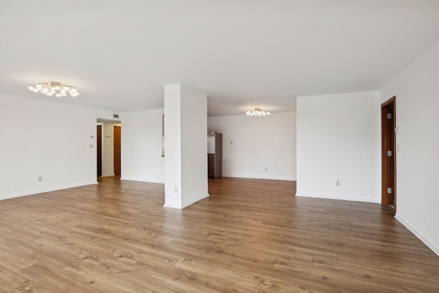 unfurnished living room featuring light hardwood / wood-style flooring