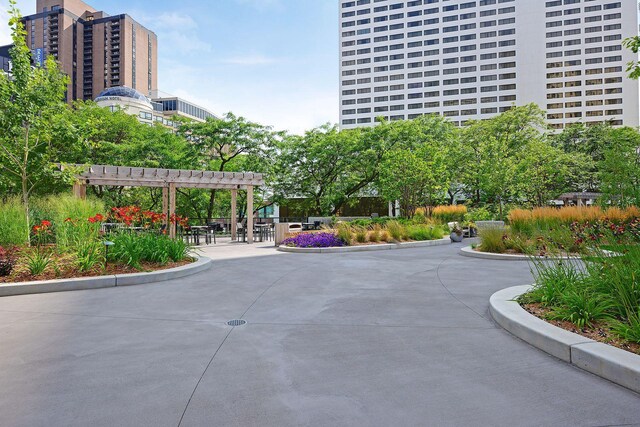 view of community featuring a pergola