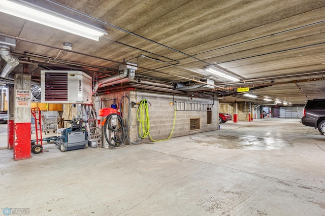 view of parking garage