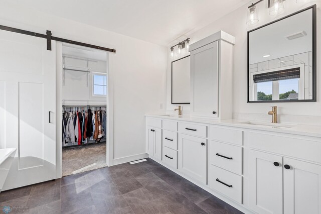 bathroom with a wealth of natural light and vanity