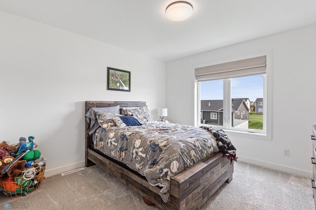 bedroom with carpet floors