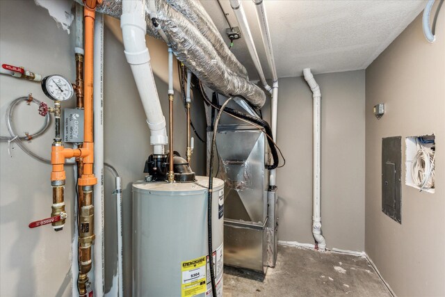 utilities featuring water heater and electric panel