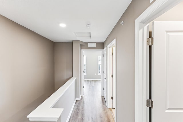 hall featuring light hardwood / wood-style flooring