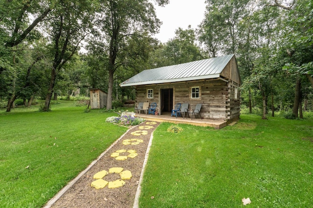 exterior space with an outbuilding