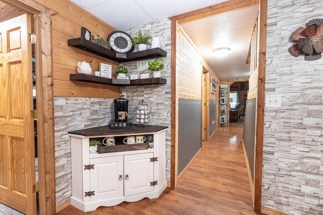 hallway featuring light wood finished floors