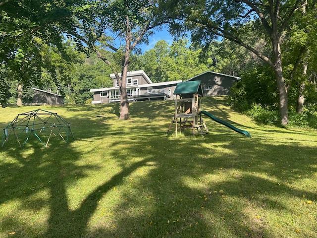 view of yard with a playground