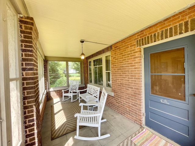 deck with a porch