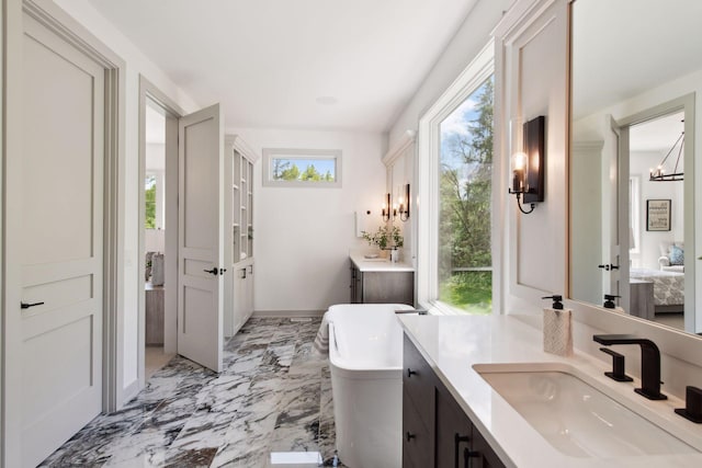 bathroom featuring plenty of natural light and vanity