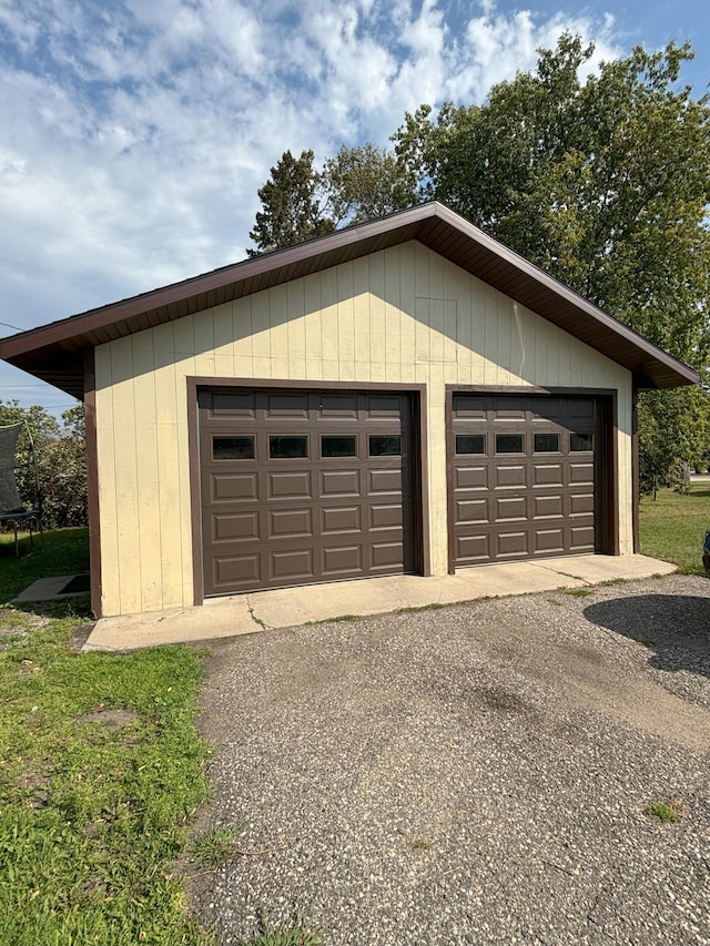 garage with wooden walls