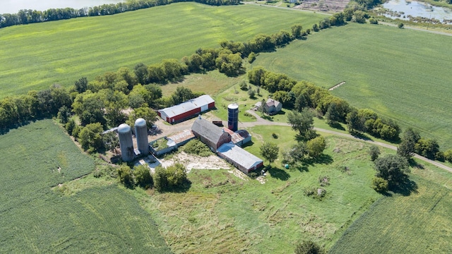 aerial view with a rural view