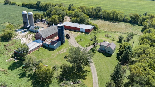 aerial view with a rural view