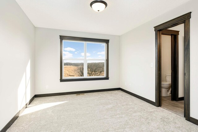 spare room with light colored carpet