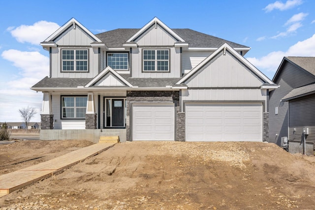1105 136th St E, Rosemount, MN 55068 - craftsman inspired home featuring driveway, board and batten siding, stone siding, and a shingled roof