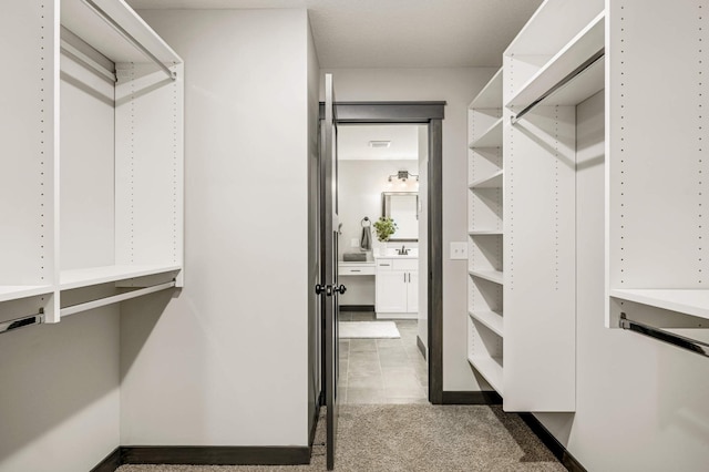 1105 136th St E, Rosemount, MN 55068 - walk in closet featuring light colored carpet and a sink