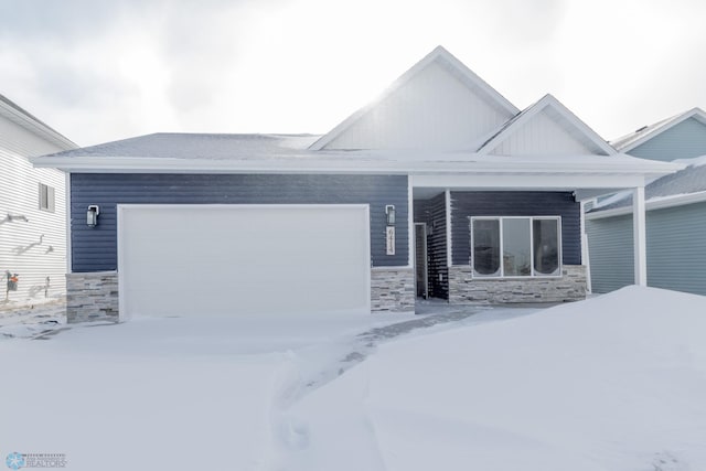 view of front of home with a garage