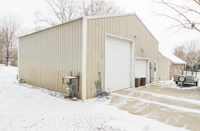 exterior space featuring a garage