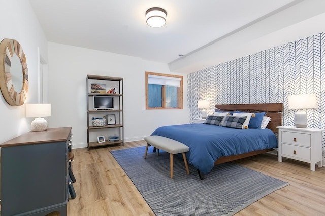 bedroom featuring light hardwood / wood-style flooring