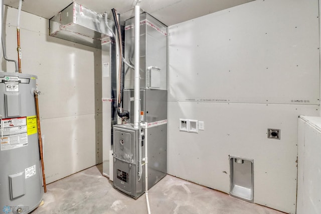 7043 Benji Ln, Fargo, ND 58047 - utility room featuring electric water heater