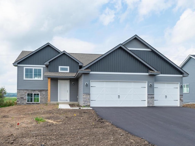 view of front of property featuring a garage